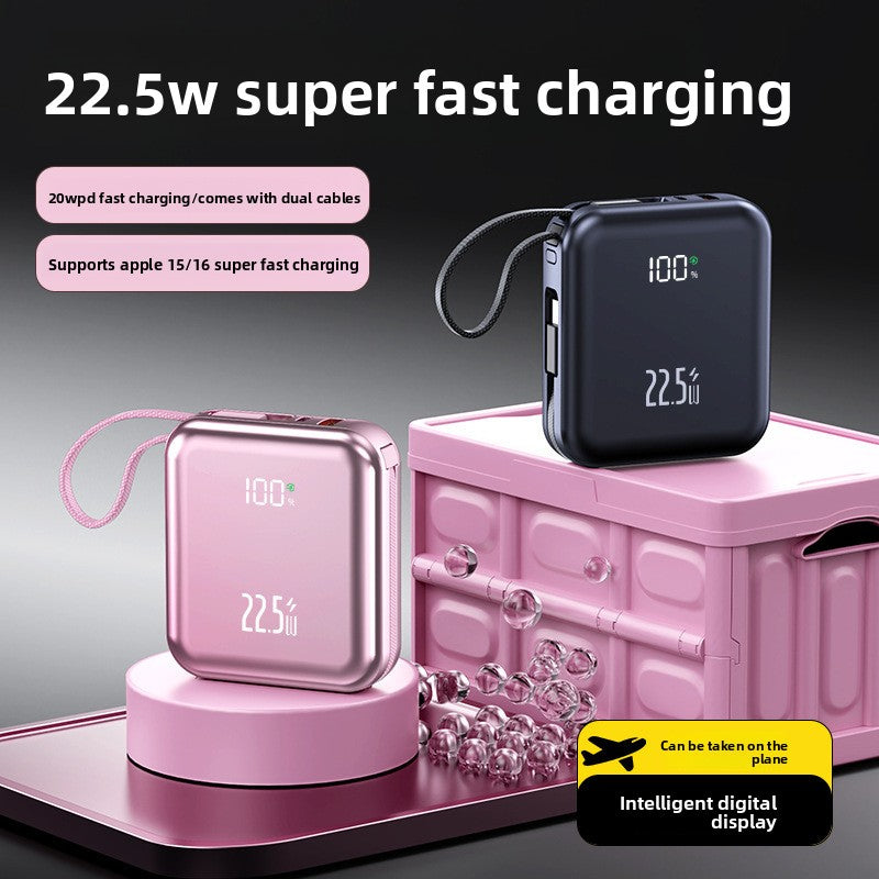 22.5W Fast Charging Power Bank with Built-in Cable